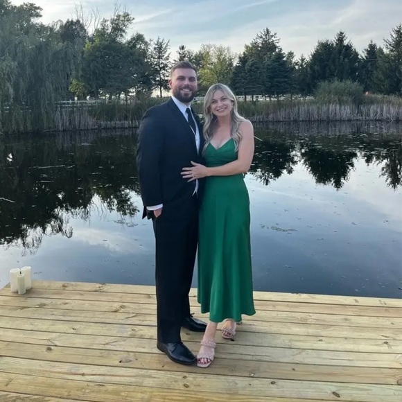 TUCKERNUCK A.L.C Blakey Cut out Satin Dress in green size 12 - Picture 6 of 15